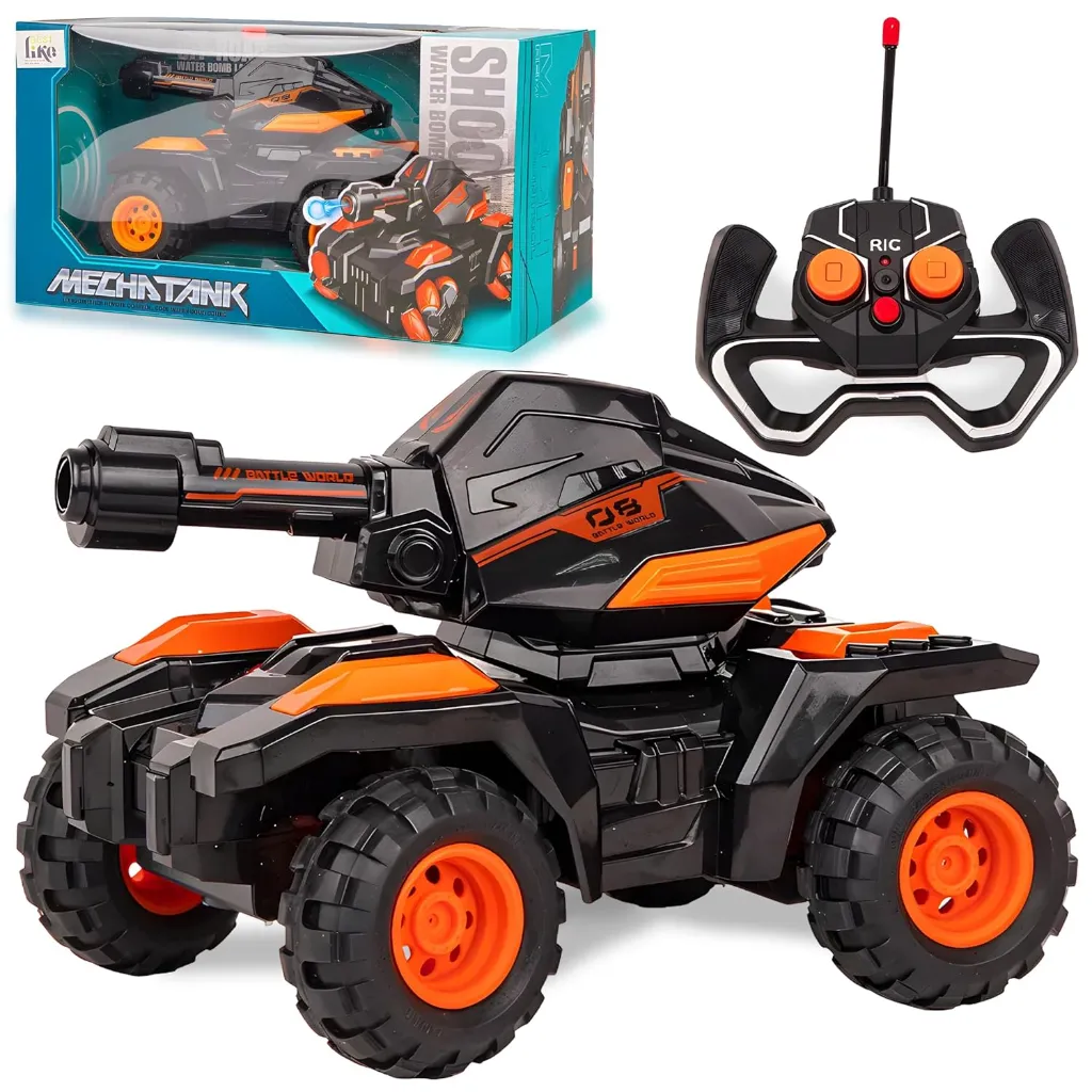 One Price Hub®RC Tank Car Toys | 4WD Remote Control Monster Truck with Water Bullet Shooter | LED Lights & Real Sounds | Ultimate Off-Road Toy for Kids - Multi Toys